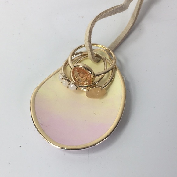 Free people love story ring set delicate stone NWT - Picture 2 of 5